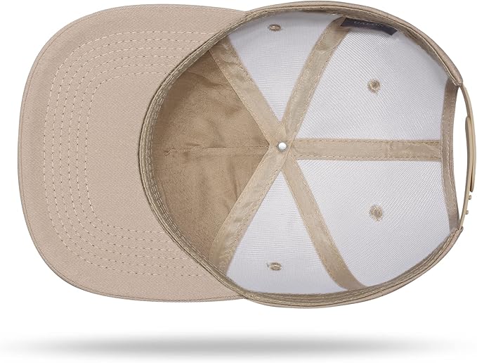 UALON Baseball Cap, Snapback Trucker Hat for Men & Women with American Flag and Adjustable, Breathable Mesh, Flat Bill Hats