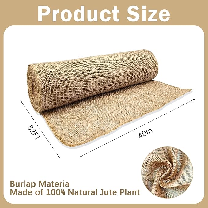 40InX82FT Burlap Rolls Multipurpose Jute Burlap Fabric - Image 2