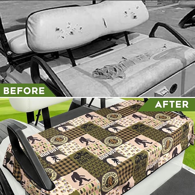 Golf Cart Seat Covers Club Car Golf Cart Accessories for Men Women Golf Carts Seat Towel Blanket 2-Seat Golf Cart Decorations