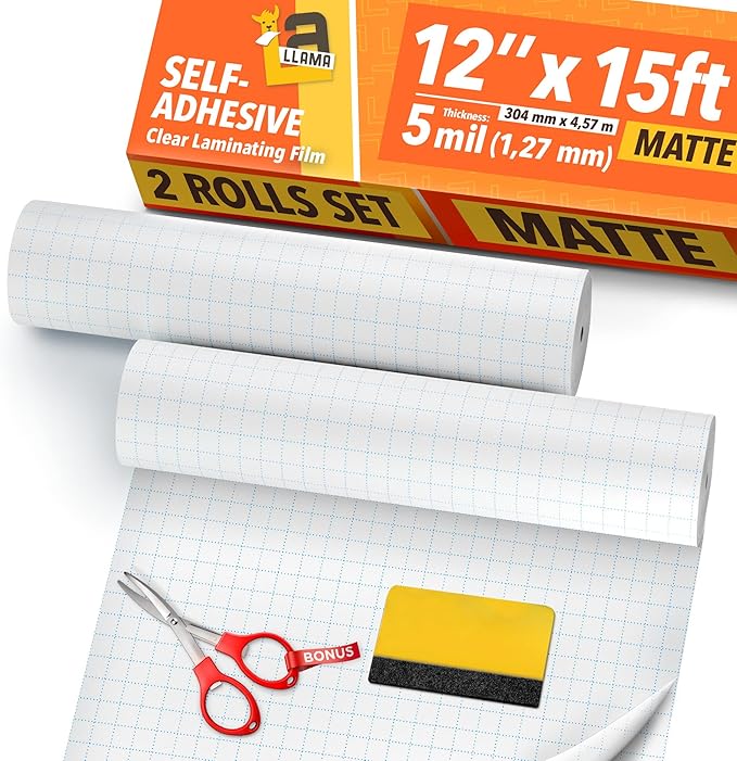 Matte Laminating Roll 2-Pack 12” x 15ft by LaLlama