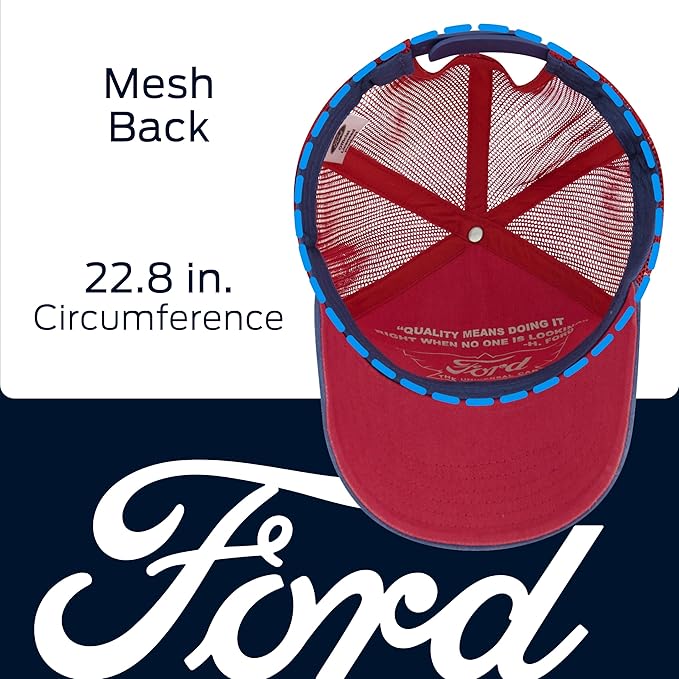 Ford Truck Hat, Logo Mesh Adjustable Baseball Cap with Curved Brim