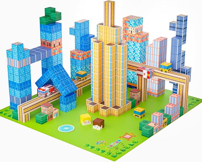 Magnetic Blocks, Modern City Edtion, Magnetic Building Cubes Boys & Girls Toys - Image 7