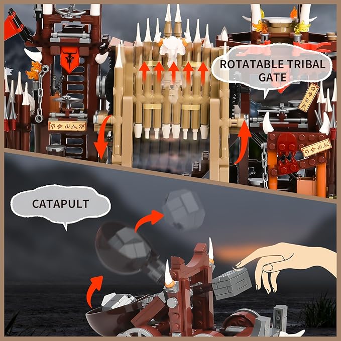 BNG Bonfire Gate Building Set for Adult, Orc Fortress Gate Building Block - Image 5