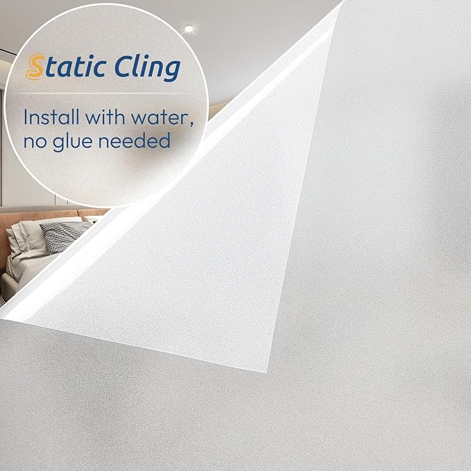 rabbitgoo Window Privacy Film, Frosted Glass Window Clings, Static Cling UV - Image 5