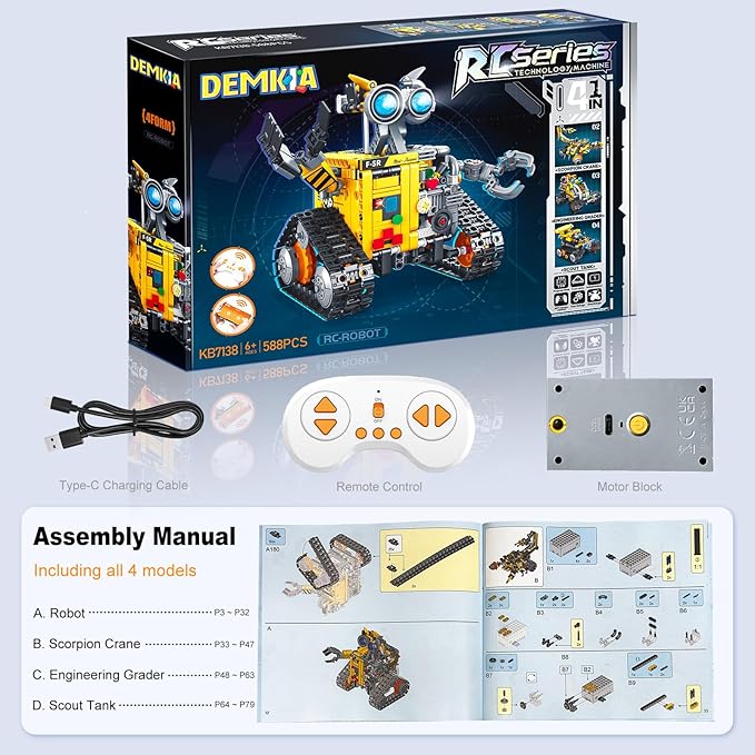 Robot Building Kit for Kids and Adults, 4-in-1 Rechargeable RC Robotics Kit - Image 6