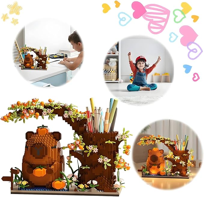 Capybara Building Blocks Set -1880PCS Cute Animals & Flowers Building Bricks - Image 8