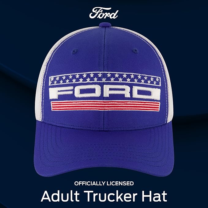 Ford Truck Hat, Logo Mesh Adjustable Baseball Cap with Curved Brim