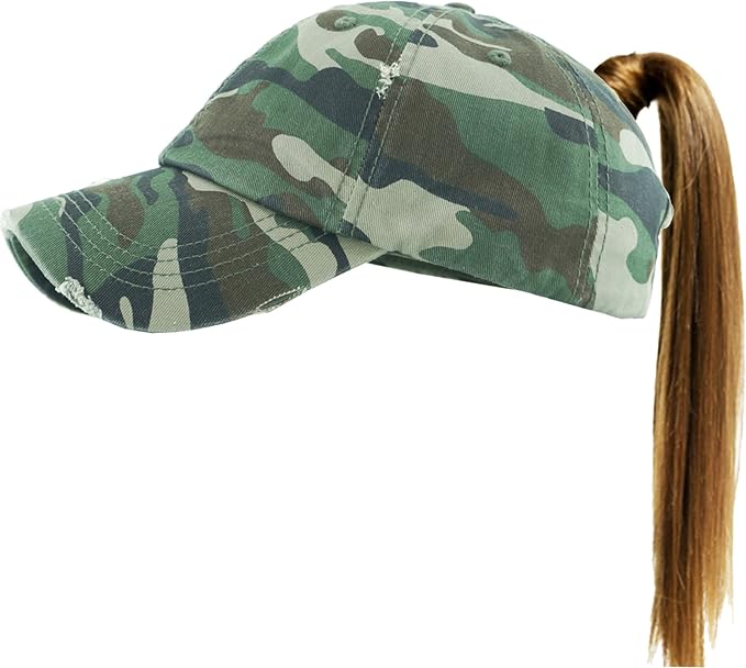 Classic Plain Ponytail Messy High Bun Headwear Adjustable Cotton Trucker Mesh Glitter Hat Baseball Cap