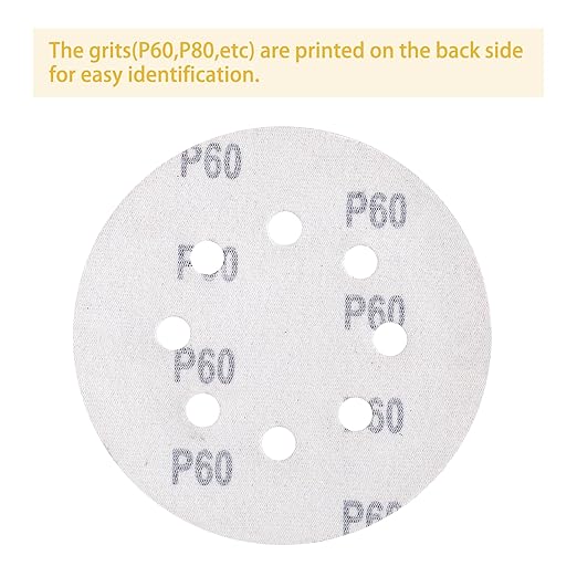 75PCS Gold Sanding Discs Set, 5-Inch 8-Hole Sandpaper - Image 5