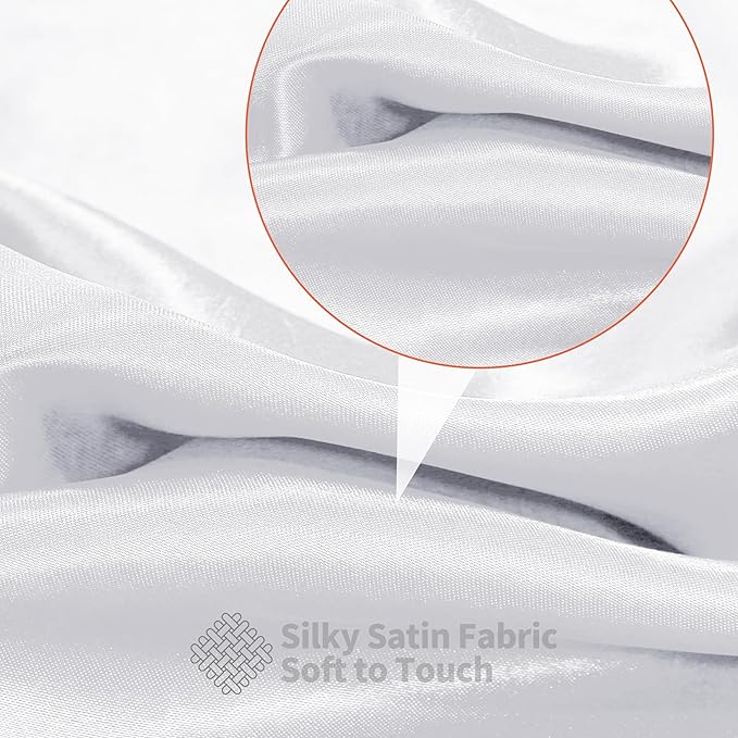 RUDONG M White Satin Fabric by The Yard, 3 Yard x 60 Inch Wide Silky Charmeuse - Image 5