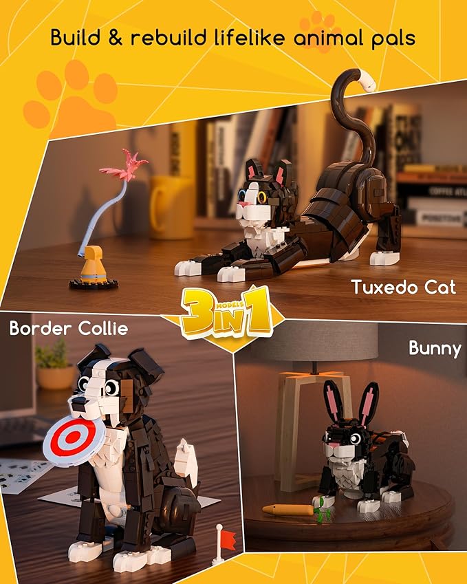 3 in 1 Animal Tuxedo Cat Building Set - Image 4