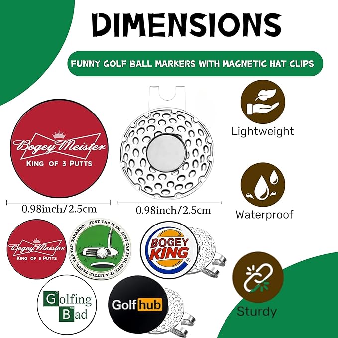 Cracker Golf Ball Marker, Premium Golf Accessories & Funny Golf Gifts for Men Women Golfers