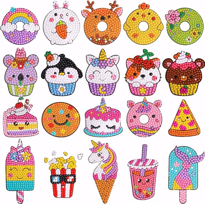 Cymbana Diamond Painting Kits for Kids 20 Pcs Desserts Contains Cupcake by CYMBANA