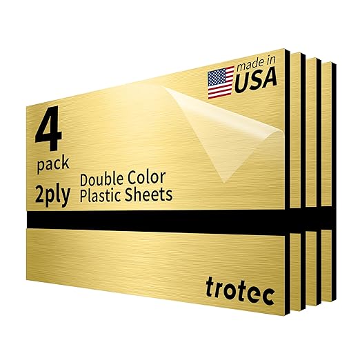 Trotec | Metallic Looking Acrylic Sheet | 12"x24"x1/8", Name Plate | USA Made by TrotecEngravingSupplies
