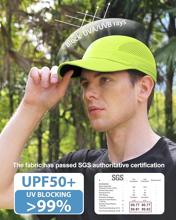 GADIEMKENSD Mens Folding Outdoor Hat Long Brim UPF 50+ Sun Protection