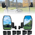 SAUTVS Adjustable Side Mirror for Yamaha, Club Car, EZGO, Most Golf Cart with 0.75"/1"/1.25" Square Tube Roof Bracket, Universal Folding Side Rear View Mirrors Accessories, No Drilling Required
