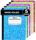 Rosmonde 5 Pack Composition Notebook Wide Ruled, 200 Pages, 9-3/4x7-1/2 by Rosmonde