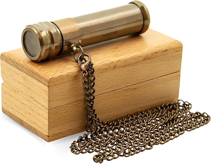 Brass Kaleidoscope with Wooden Box | Handcrafted Vintage Kaleidoscope with - Image 2