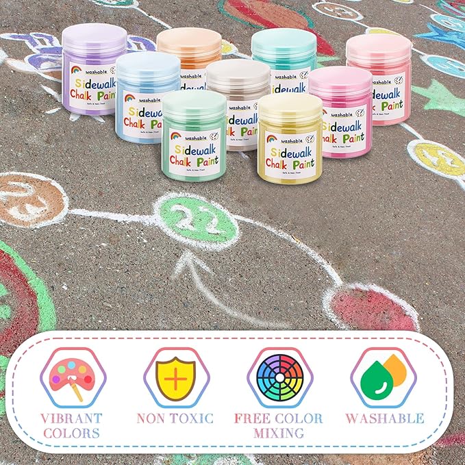 Faccito 36 Pcs Sidewalk Chalk Paint Kit Non Toxic Paint Washable Powdered - Image 4
