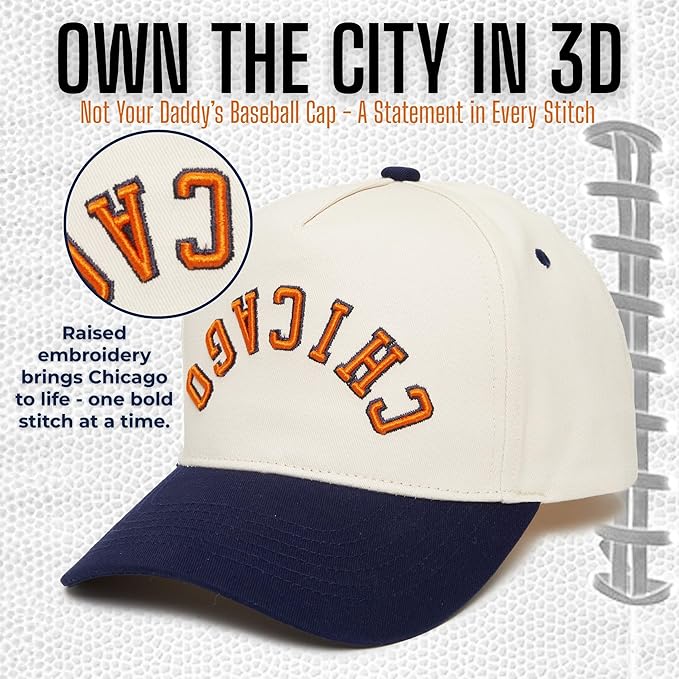 Funky Junque Upside Down City Trucker Hat for Men and Women – Unisex 3D Embroidered Gameday Baseball Cap, Retro Snapback Hats