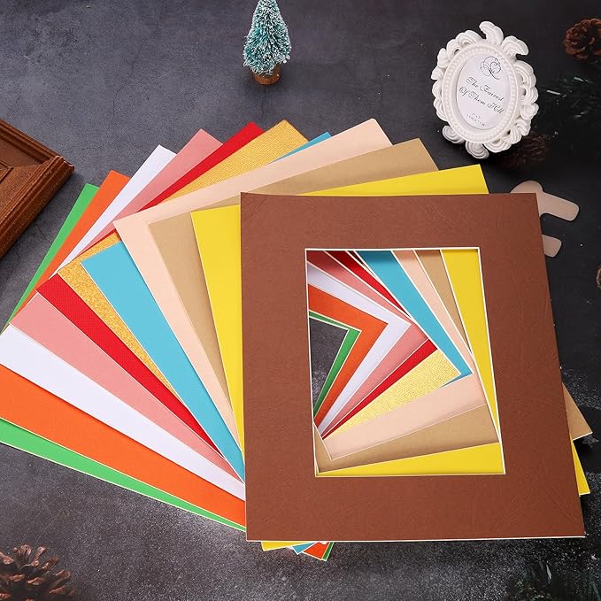 Picture Mats, 8 x 10 for 5 x 7 Pictures Acid Free White Core Bevel Cut Frame - Image 6
