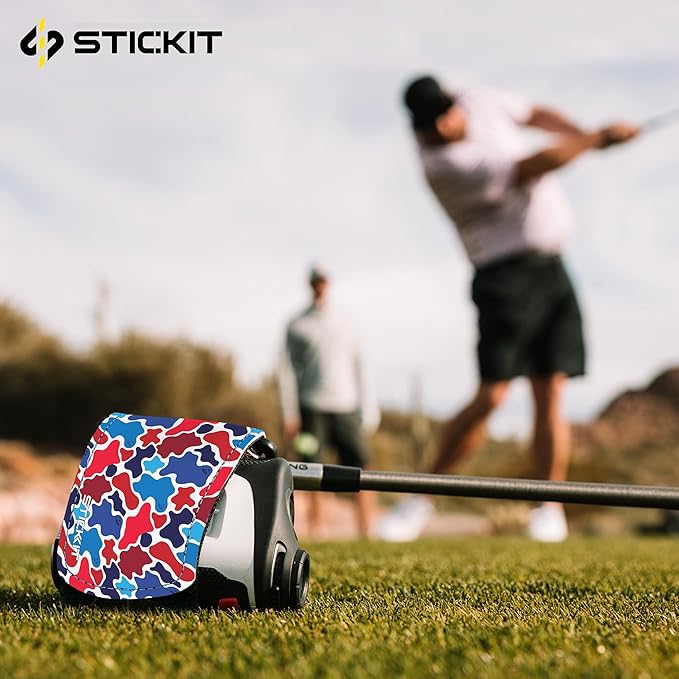 STICKIT Magnetic Rangefinder Strap | Strong Magnet Securely Holds to Golf Carts and Golf Clubs for Easy Access | Slim, Form Fitting, Size Adjustable