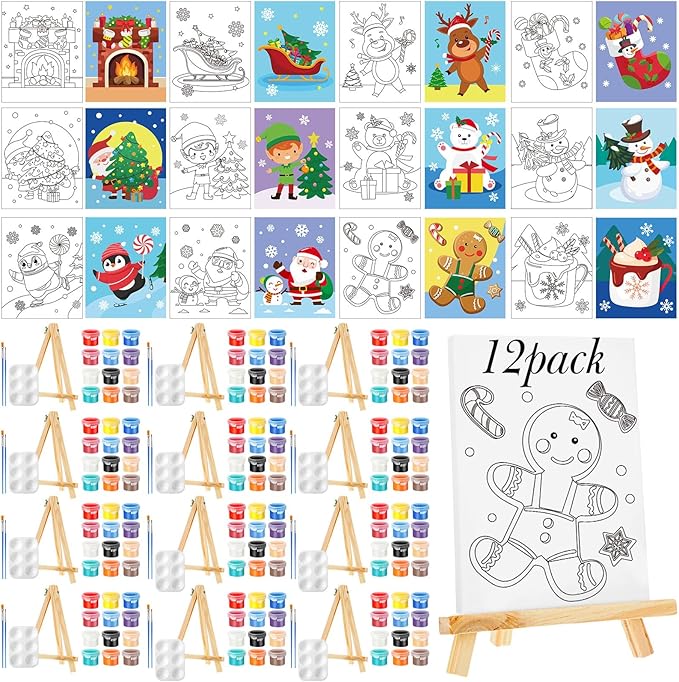 Zhanmai 12 Pack Pre Drawn Canvas by Zhanmai