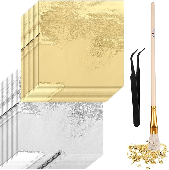 100 Pcs 5.5" X 5.5" Gold Leaf Sheets by Unknown