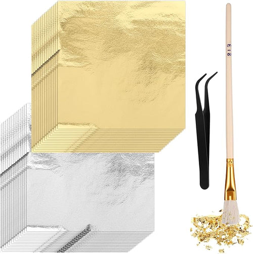 100 Pcs 5.5" X 5.5" Gold Leaf Sheets by Unknown