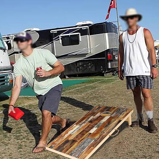 Solid Wood Vintage Cornhole Game Set, Two 4'x2'Cornhole Boards, 8 Cornhole Bags - Image 5