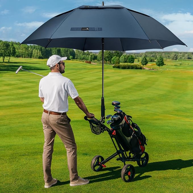 ZOMAKE Golf Umbrella Windproof, Extra Large Oversized Heavy Duty Double Canopy for Rain, Sports Games & Push Cart(51/54/62/68/72Inch)