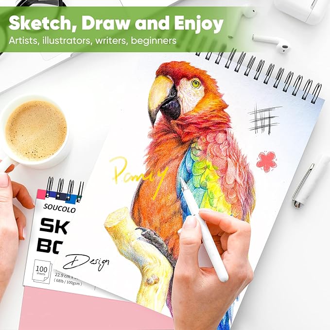 Soucolor Cute Sketchbook 9" x 12" - Image 7
