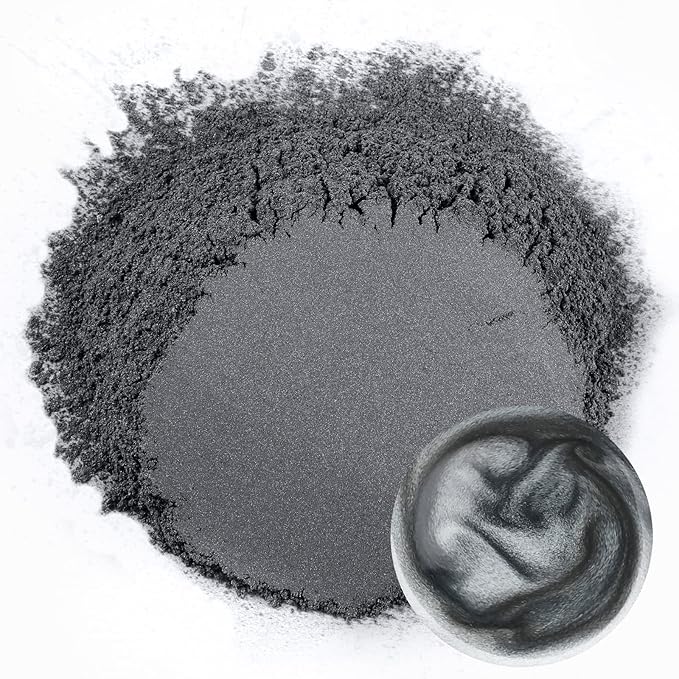 Ceya Mica Powder, 5.3oz/ 150g Charcoal Grey Pearlescent Effect Colorant Pigment - Image 2