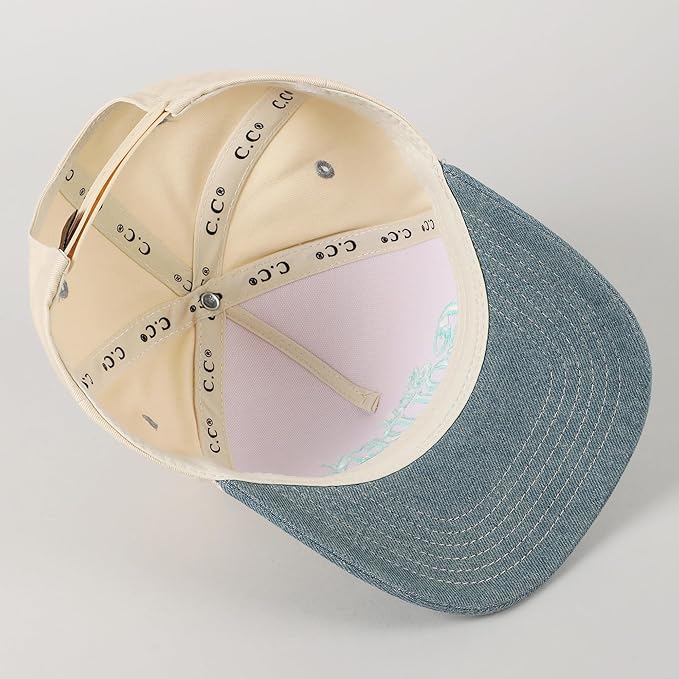 MIRMARU Two-Tone Vintage Canvas Trucker Hats for Men & Women, Adjustable Size Baseball Caps with Trendy Embroidered Design