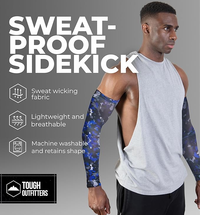 Tough Outdoors Baseball Arm Sleeve Youth & Adults - Compression Arm Sleeves for Kids Boys & Girls Men & Women - Football