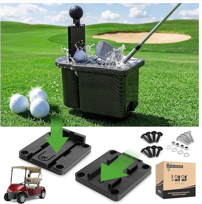 10L0L Golf Cart Ball Washer and Club Cleaner Kit, Detachable Golf Club Head and Ball Washer Golf Cleaner for EZGO Club Car Yamaha