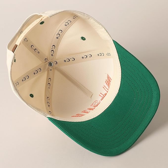 MIRMARU Two-Tone Vintage Canvas Trucker Hats for Men & Women, Adjustable Size Baseball Caps with Trendy Embroidered Design