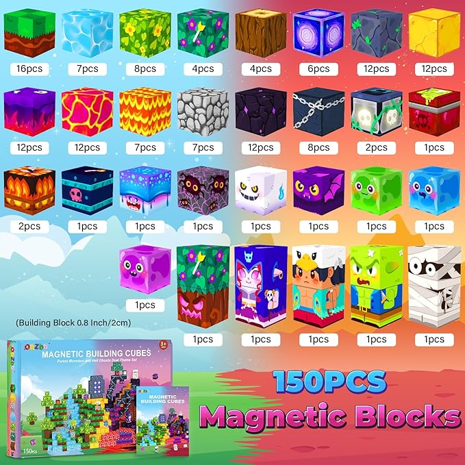 150PCS Magnetic Blocks, Magnetic Tiles Building Sensory Montessori Toys & Games - Image 3