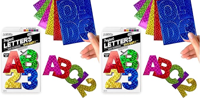 ArtSkills 2.5" Poster Letters and Numbers, A-Z and 0-9, Holographic Colors by ArtSkills