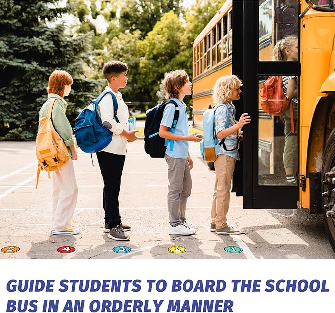 40PCS Line Up Spots for Classroom Floor, 6” Floor Numbers Stickers for Back to - Image 7