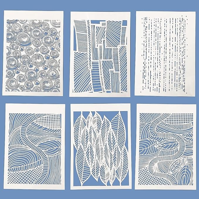 TIAMECH 6 Pcs A4 Reusable Geometric Stencils by TIAMECH
