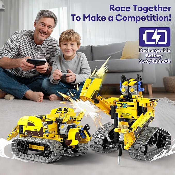 5 in 1 STEM Robot Toy Building Kit, RC Bulldozer Erector Sets - Image 4