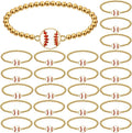 Tondiamo 24 Pcs Cheer Baseball Softball Soccer Basketball Football Tennis Bracelets Gifts Bulk Beaded Stretch Bracelets Charm Gifts Sport Jewelry Party Favors Supplies