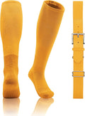 QBK 2T/3T/4T/5T Toddler Baseball Socks And Belt Youth Softball Tee Ball Combo Set for Boy Girl (1 Pairs of Socks & 1 Belt)