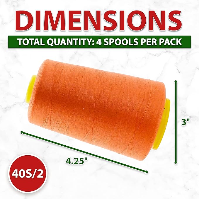 Mandala Crafts 4 Pack of Serger Threads Cones Spools - Image 4
