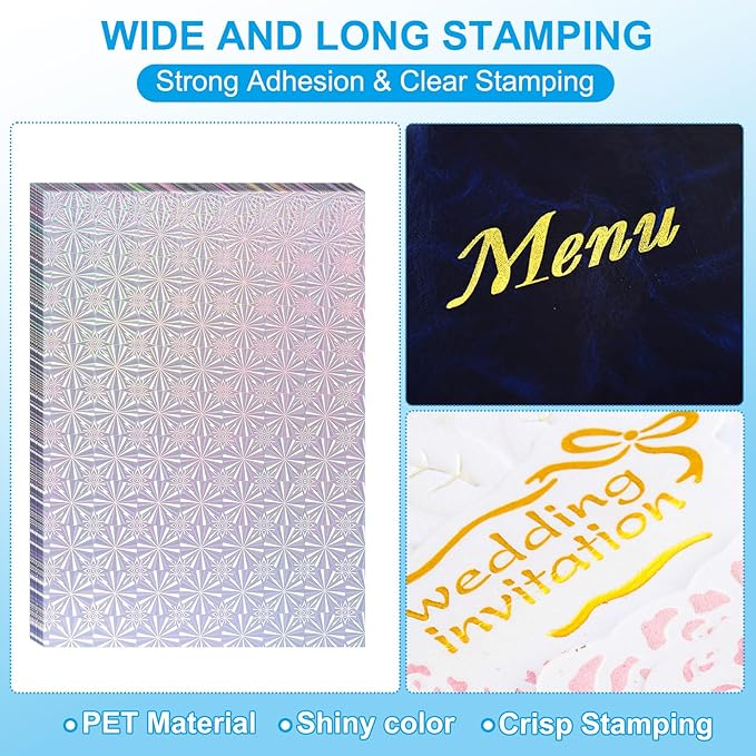 PATIKIL 11.7x8.3" Hot Stamping Foil Paper Sheet, 20 Sheets A4 Heat Transfer Hot - Image 3