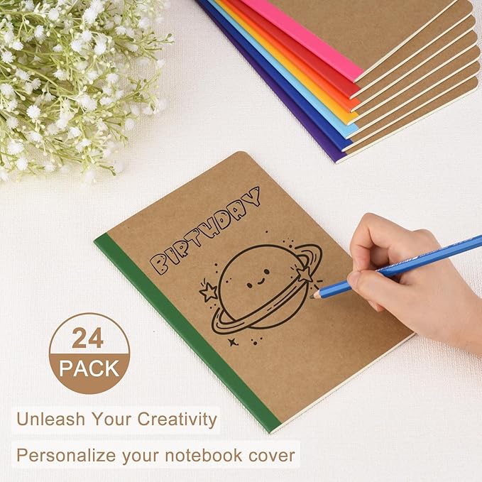 ZCZN Composition Notebooks Bulk, A5 Kraft Cover Lined Journals - Image 4