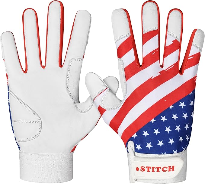 USA Flag Baseball Batting Gloves & Softball Glove American Flag Batting Gloves Youth Kids Baseball Batting Glove Youth Men Adult & Unisex