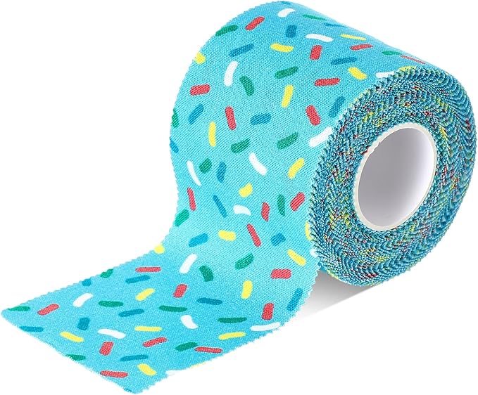 TrelaCo 1 Pcs Wrist Tape Baseball Cross Christian Athletic Tape 2in x 23ft Sports Wrap Cotton for Football Hockey Soccer Baseball Fingers Ankles Wrist Injury Wrap (Colorful Dots,Blue)