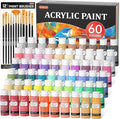 72 Pack Acrylic Paint Set, Shuttle Art 60 Colors Acrylic Paint Including Extra by ShuttleArt